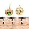 Brass Micro Pave Cubic Zirconia Stud Earrings for Women KK-A305-03G-06-4