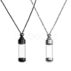 2Pcs 2 Styles Clear Acrylic Column Perfume Bottle Necklaces NJEW-PH0001-38-1