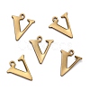 304 Stainless Steel Alphabet Charms STAS-H122-V-AB-1