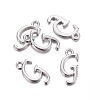 Platinum Plated Alloy Letter Pendants X-PALLOY-J718-01P-G-2