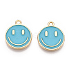 Light Gold Tone Alloy Enamel Pendants ENAM-N056-197D-2