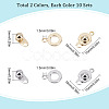 20 Sets 2 Colors 201 Stainless Steel Snap Clasps STAS-SC0004-14-2