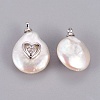 Natural Cultured Freshwater Pearl Pendants PEAR-F008-55P-2