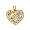 Brass Micro Pave Cubic Zirconia Pendants KK-N254-136A-G-1