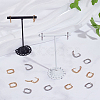 16Pcs 2 Colors Half Spiral Rectangle Brass Hoop Earrings for Women EJEW-UN0003-26-2