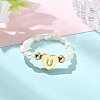 Natural Freshwater Pearl & 304 Stainless Steel Bead Finger Rings RJEW-FS00001-21-4