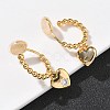 Heart Brass Micro Pave Clear Cubic Zirconia Clip-on Earrings EJEW-K286-12G-3
