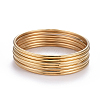 PVD Vacuum Plating Fashion 304 Stainless Steel Buddhist Bangle Sets X-BJEW-L664-022C-G-9