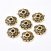 4-Petal Tibetan Style Alloy Flower Bead Caps TIBE-S222-AG-NR-1