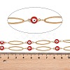 304 Stainless Steel Enamel Evil Eye & Horse Eye Link Chains CHS-K021-11G-05-3