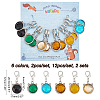 Acrylic Rhinestone Cat Head Charm Locking Stitch Markers HJEW-PH01833-2