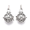 Rack Plating Brass Cage Pendants KK-S751-034AS-1