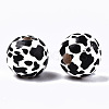Printed Natural Wooden Beads X-WOOD-R270-07A-2