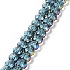 Electroplate Transparent Glass Beads Strands EGLA-Z001-02E-1