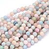 Round Natural Morganite Beads Strands G-F222-35-4mm-1