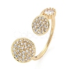 Brass Micro Pave Cubic Zirconia Cuff Rings RJEW-I103-099G-1