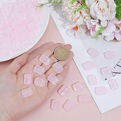 100Pcs Transparent Spray Painted Glass Beads GLAA-PA0001-60C-1