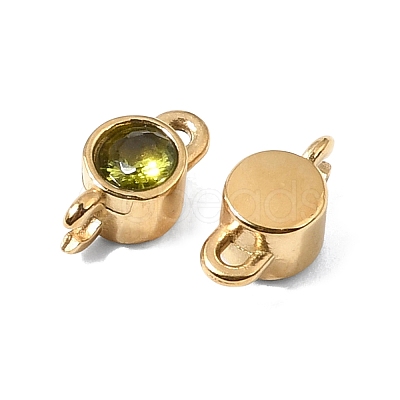 12 Colors 304 Stainless Steel Pave Cubic Zirconia Geometric Connector Charms SA-CBAFEA1-01B-G-1