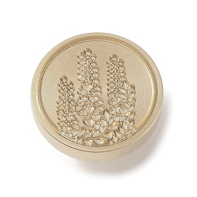 Golden Tone Wax Seal Brass Stamp Head DIY-B079-02G-25-1