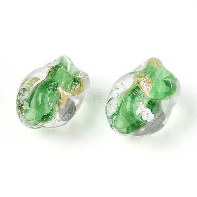 Handmade Gold & Silver Foil Glass Beads FOIL-N030-02F-1