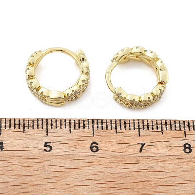 Brass Micro Pave Cubic Zirconia Huggie Hoop Earring EJEW-N011-03G-1