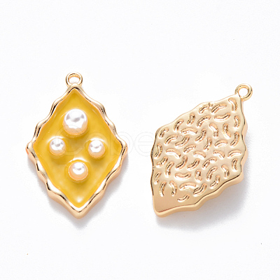 Brass Enamel Pendants KK-T049-055G-05-NF-1