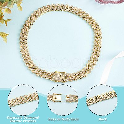 Crystal Rhinestone Tennis Necklace NJEW-WH0009-13-1