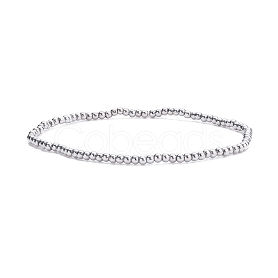 Glass Round Beaded Stretch Bracelet for Women BJEW-JB07911-05-1