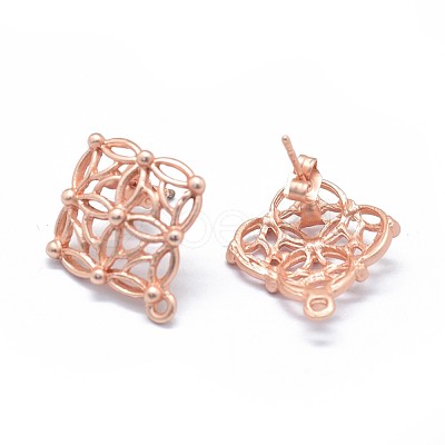 Alloy Stud Earring Findings PALLOY-F255-08MRG-1