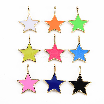 Brass Enamel Pendants KK-Q283-032-NR-1