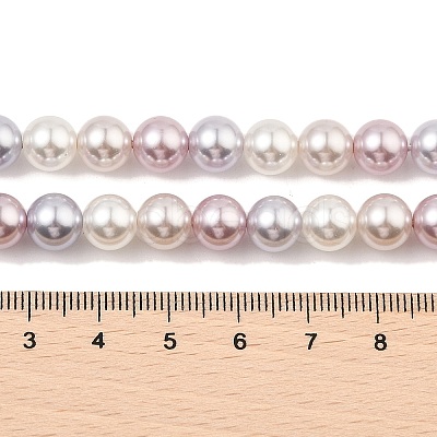 Baking Painted Pearlized Glass Pearl Round Bead Strands PEAR-H019-02C-11-1