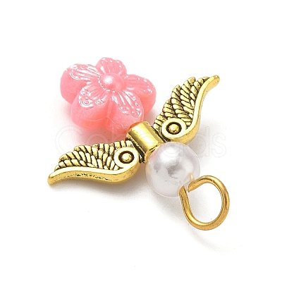 Opaque Acrylic & Tibetan Alloy Style Pendants PALLOY-JF04400-1