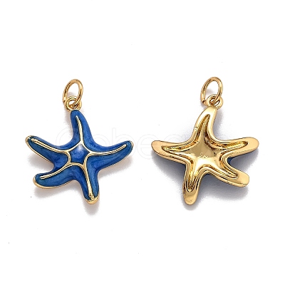 Brass Enamel Pendants X-KK-O140-07G-1