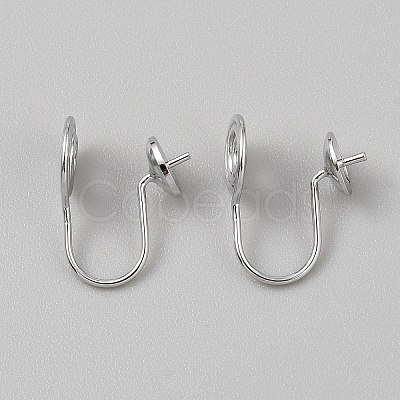 Brass Clip-on Earring Converters Findings KK-WH0062-204B-P-1