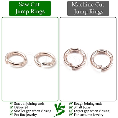 925 Sterling Silver Saw Cut Open Jump Rings STER-F036-02RG-0.8x4mm-1