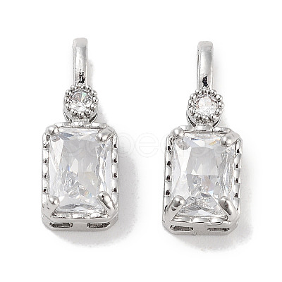 Brass Micro Pave Cubic Zirconia Pendants KK-C051-54P-02-1