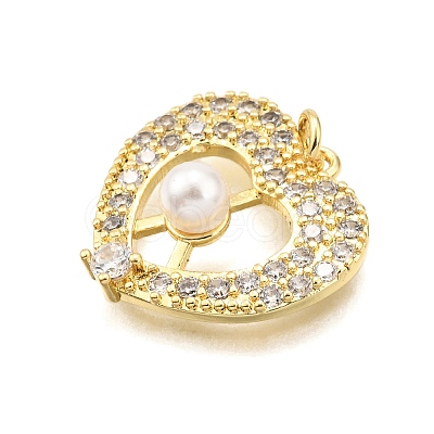 Brass Micro Pave Cubic Zirconia Pendants KK-K401-13G-1
