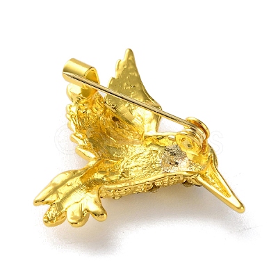 Woodpecker Golden Zinc Alloy Enamel Pin JEWB-D068-02G-01-1