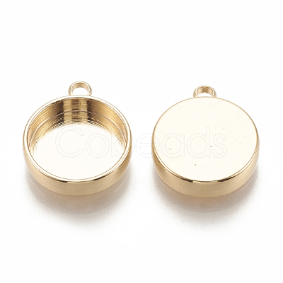 Brass Pendant Cabochon Settings KK-S345-220C-G-1