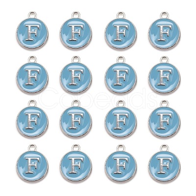 Platinum Plated Alloy Enamel Charms ENAM-S118-04F-P-1