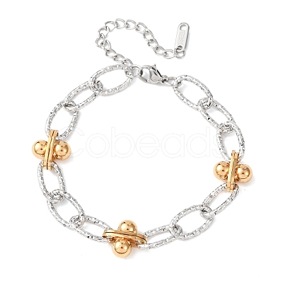 201 Stainless Steel Chain Bracelets BJEW-P378-01A-A-1