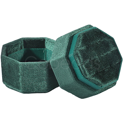 Velvet Cover Plastic Couple Ring Box VBOX-WH20003-001H-1