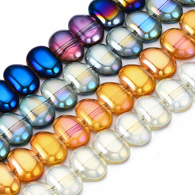 Electroplate Glass Beads Strands EGLA-N008-012-1
