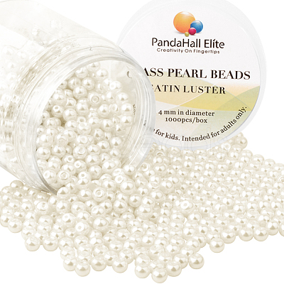 Pearlized Eco-Friendly Dyed Glass Pearl Round Bead HY-PH0002-04-B-1