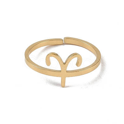 Real 18K Gold Plated 304 Stainless Steel Adjustable Finger Ring RJEW-L115-01G-04-1