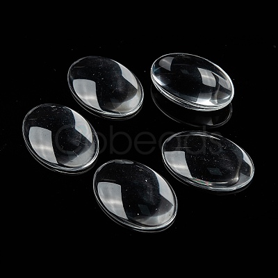 Transparent Oval Glass Cabochons LS-GGLA-R022-35x25-1
