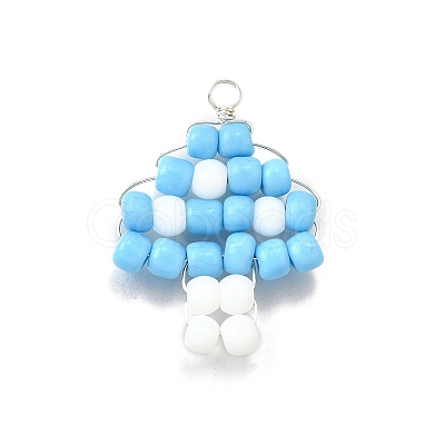 Glass Seed Bead Pendants PALLOY-TA00278-1