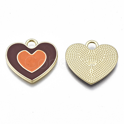 Rack Plating Alloy Enamel Pendants ENAM-T014-03B-RS-1