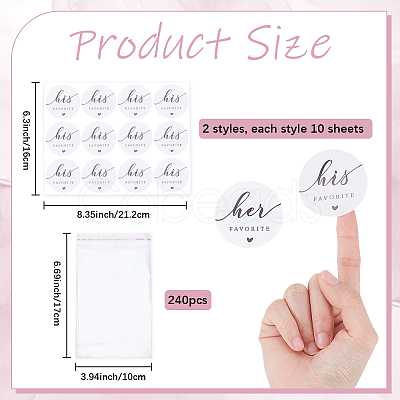 240Pcs OPP Cellophane Self Adhesive Bags OPC-SP0001-04-1