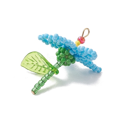 Glass Seed Beaded Pendants PALLOY-MZ01283-01-1